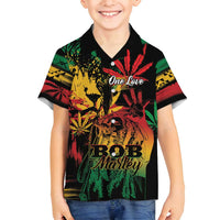 Personalized Reggae King Marley One Love Family Matching Summer Maxi Dress and Hawaiian Shirt Rastafarian Lion Grunge
