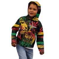 Personalized Reggae King Marley One Love Kid Hoodie Rastafarian Lion Grunge