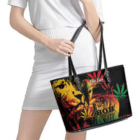 Reggae King Marley One Love Leather Tote Bag Rastafarian Lion Grunge