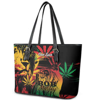 Reggae King Marley One Love Leather Tote Bag Rastafarian Lion Grunge