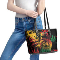 Reggae King Marley One Love Leather Tote Bag Rastafarian Lion Grunge
