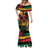Personalized Reggae King Marley One Love Mermaid Dress Rastafarian Lion Grunge