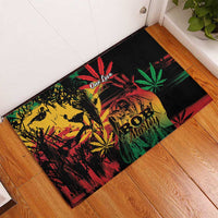Reggae King Marley One Love Rubber Doormat Rastafarian Lion Grunge - Wonder Print Shop
