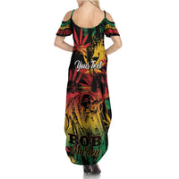 Personalized Reggae King Marley One Love Summer Maxi Dress Rastafarian Lion Grunge - Wonder Print Shop