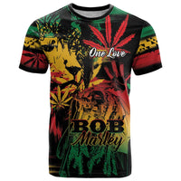 Personalized Reggae King Marley One Love T Shirt Rastafarian Lion Grunge - Wonder Print Shop