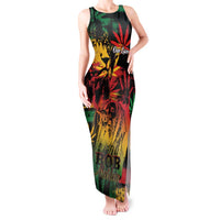 Personalized Reggae King Marley One Love Tank Maxi Dress Rastafarian Lion Grunge - Wonder Print Shop