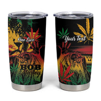 Personalized Reggae King Marley One Love Tumbler Cup Rastafarian Lion Grunge - Wonder Print Shop