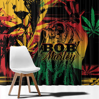 Reggae King Marley One Love Window Curtain Rastafarian Lion Grunge - Wonder Print Shop