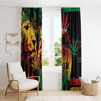 Reggae King Marley One Love Window Curtain Rastafarian Lion Grunge - Wonder Print Shop