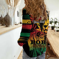 Personalized Reggae King Marley One Love Women Casual Shirt Rastafarian Lion Grunge - Wonder Print Shop