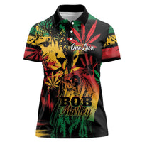 Personalized Reggae King Marley One Love Women Polo Shirt Rastafarian Lion Grunge - Wonder Print Shop