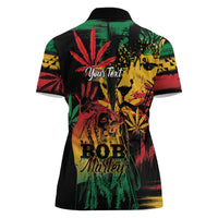Personalized Reggae King Marley One Love Women Polo Shirt Rastafarian Lion Grunge - Wonder Print Shop