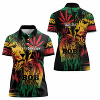 Personalized Reggae King Marley One Love Women Polo Shirt Rastafarian Lion Grunge - Wonder Print Shop