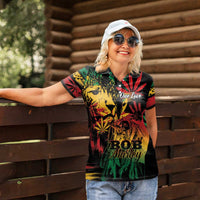 Personalized Reggae King Marley One Love Women Polo Shirt Rastafarian Lion Grunge - Wonder Print Shop