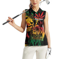 Personalized Reggae King Marley One Love Women Sleeveless Polo Shirt Rastafarian Lion Grunge - Wonder Print Shop
