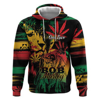Personalized Reggae King Marley One Love Zip Hoodie Rastafarian Lion Grunge - Wonder Print Shop