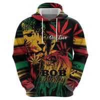 Personalized Reggae King Marley One Love Zip Hoodie Rastafarian Lion Grunge - Wonder Print Shop