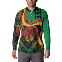 Personalized Legend Reggae Marley Button Sweatshirt Kakau Jawaiian