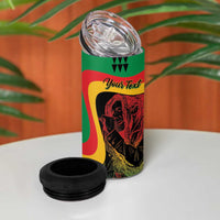 Personalized Legend Reggae Marley 4 in 1 Can Cooler Tumbler Kakau Jawaiian