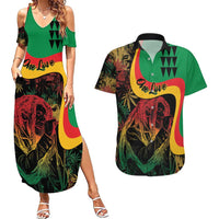 Personalized Legend Reggae Marley Couples Matching Summer Maxi Dress and Hawaiian Shirt Kakau Jawaiian