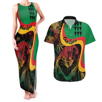 Personalized Legend Reggae Marley Couples Matching Tank Maxi Dress and Hawaiian Shirt Kakau Jawaiian