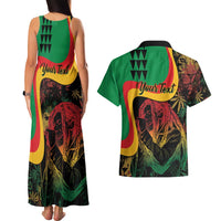 Personalized Legend Reggae Marley Couples Matching Tank Maxi Dress and Hawaiian Shirt Kakau Jawaiian