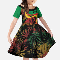 Personalized Legend Reggae Marley Family Matching Off Shoulder Maxi Dress and Hawaiian Shirt Kakau Jawaiian