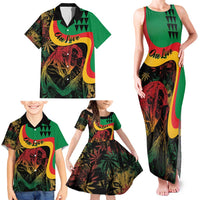 Personalized Legend Reggae Marley Family Matching Tank Maxi Dress and Hawaiian Shirt Kakau Jawaiian