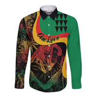 Personalized Legend Reggae Marley Long Sleeve Button Shirt Kakau Jawaiian