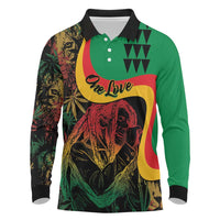 Personalized Legend Reggae Marley Long Sleeve Polo Shirt Kakau Jawaiian