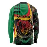 Personalized Legend Reggae Marley Long Sleeve Shirt Kakau Jawaiian