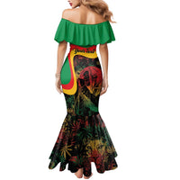 Personalized Legend Reggae Marley Mermaid Dress Kakau Jawaiian