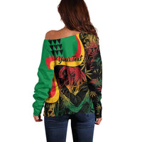 Personalized Legend Reggae Marley Off Shoulder Sweater Kakau Jawaiian