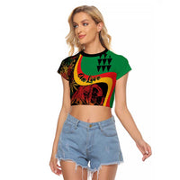 Personalized Legend Reggae Marley Raglan Cropped T Shirt Kakau Jawaiian - Wonder Print Shop
