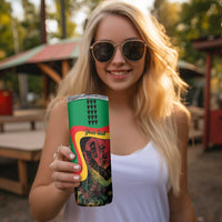 Personalized Legend Reggae Marley Skinny Tumbler Kakau Jawaiian - Wonder Print Shop