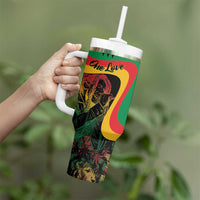 Personalized Legend Reggae Marley Tumbler With Handle Kakau Jawaiian - Wonder Print Shop