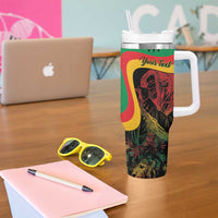 Personalized Legend Reggae Marley Tumbler With Handle Kakau Jawaiian - Wonder Print Shop