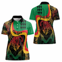 Personalized Legend Reggae Marley Women Polo Shirt Kakau Jawaiian - Wonder Print Shop