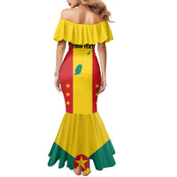 Personalized Gwenad Family Matching Mermaid Dress and Hawaiian Shirt Grenada Coat Of Arms Flag Style