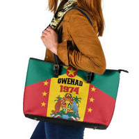 Gwenad Leather Tote Bag Grenada Coat Of Arms Flag Style