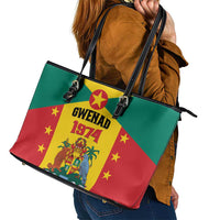 Gwenad Leather Tote Bag Grenada Coat Of Arms Flag Style