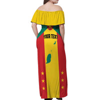 Personalized Gwenad Off Shoulder Maxi Dress Grenada Coat Of Arms Flag Style