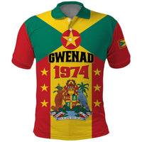 Personalized Gwenad Polo Shirt Grenada Coat Of Arms Flag Style