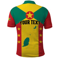 Personalized Gwenad Polo Shirt Grenada Coat Of Arms Flag Style
