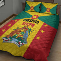 Gwenad Quilt Bed Set Grenada Coat Of Arms Flag Style - Wonder Print Shop