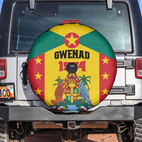 Gwenad Spare Tire Cover Grenada Coat Of Arms Flag Style - Wonder Print Shop