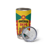 Personalized Gwenad Tumbler Cup Grenada Coat Of Arms Flag Style - Wonder Print Shop