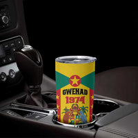 Personalized Gwenad Tumbler Cup Grenada Coat Of Arms Flag Style - Wonder Print Shop