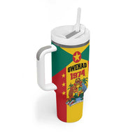 Personalized Gwenad Tumbler With Handle Grenada Coat Of Arms Flag Style - Wonder Print Shop