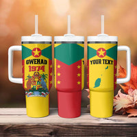Personalized Gwenad Tumbler With Handle Grenada Coat Of Arms Flag Style - Wonder Print Shop